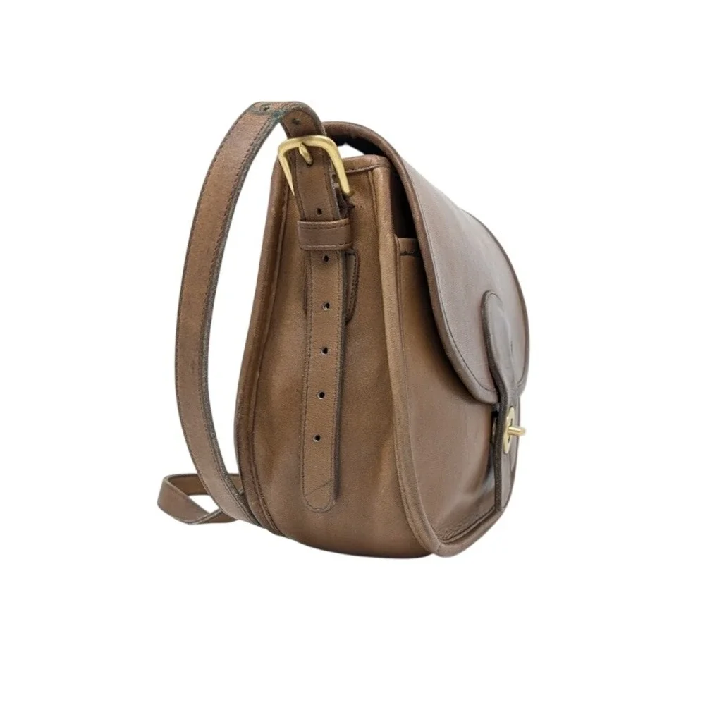 Coach‎ Saddlery Bag 9535 Putty Brown Leather NYC Crossbody Minimal Vintage
